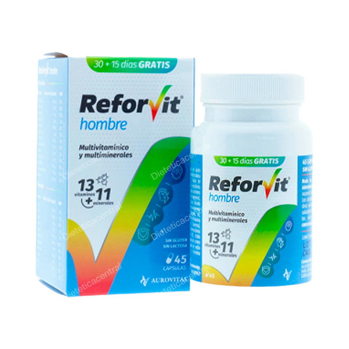 Aurovitas Reforvit Hombre 45 Capsules - Complément Alimentaire pour Hommes Aurovitas Reforvit Hombre 45 Capsules - Complément Alimentaire pour Hommes