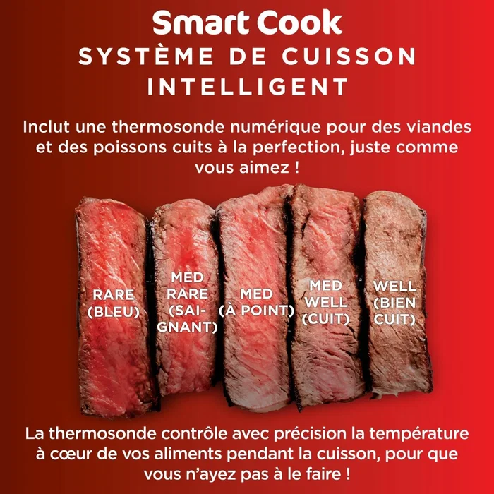 Ninja EG351EU - Gril et friteuse sans huile 5-en-1 - 5,7L - 5 programmes de cuisson (Grill, Rôtir, Four, Déshydrater, Friture) - Thermosonde - 1760W