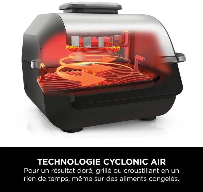 Ninja EG351EU - Gril et friteuse sans huile 5-en-1 - 5,7L - 5 programmes de cuisson (Grill, Rôtir, Four, Déshydrater, Friture) - Thermosonde - 1760W