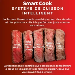 Ninja EG351EU - Gril et friteuse sans huile 5-en-1 - 5,7L - 5 programmes de cuisson (Grill, Rôtir, Four, Déshydrater, Friture) - Thermosonde - 1760W