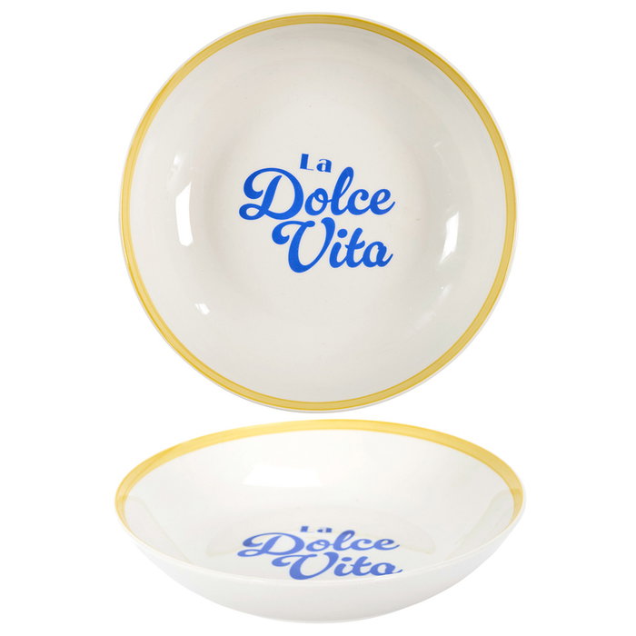 Home Deco Factory Lot de 4 plats creux 20 cm - Modèles assortis