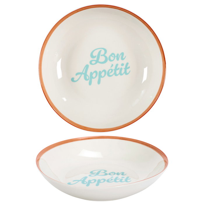 Home Deco Factory Lot de 4 plats creux 20 cm - Modèles assortis