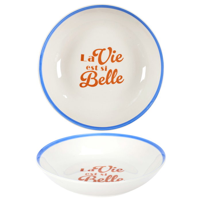 Home Deco Factory Lot de 4 plats creux 20 cm - Modèles assortis