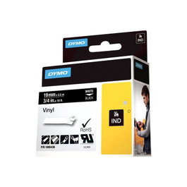 Dymo 1805436 Ruban Vinyle Blanc sur Noir pour étiqueteuse