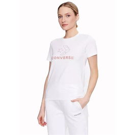 T-shirt à manches courtes femme Converse 10024538-A01 Blanc