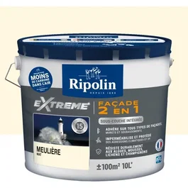 Ripolin Peinture Façade Extrême Universelle 2 en 1 - Ton Meuliere - 10 L - Sous-couche et Finition - Très Bon Pouvoir d'Accroche, Garnissant et Couvrant