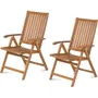 Fieldmann FDZN 4001-T Chaise de jardin réglable en bois d'acacia tropical, dossier ajustable 5 positions, pliable, pour intérieur et extérieur, capacité 120 kg