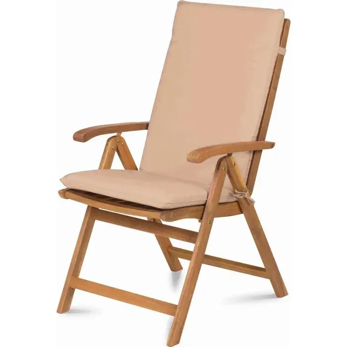 Fieldmann FDZN 4001-T Chaise de jardin réglable en bois d'acacia tropical, dossier ajustable 5 positions, pliable, pour intérieur et extérieur, capacité 120 kg Fieldmann FDZN 4001-T Chaise de jardin réglable en bois d'acacia tropical, dossier ajustable 5 positions, pliable, pour intérieur et extérieur, capacité 120 kg