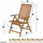 Fieldmann FDZN 4001-T Chaises de jardin réglables en bois d'acacia - Lot de 2