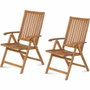 Fieldmann FDZN 4001-T Chaises de jardin réglables en bois d'acacia - Lot de 2