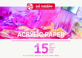 Talens Art Creation Papier pour acrylique A4 290 g - 15 feuilles