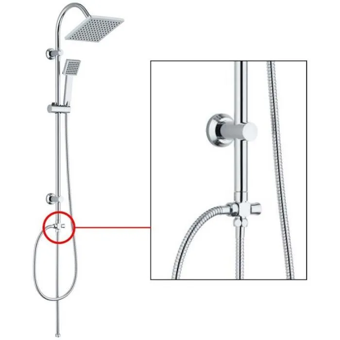 Edouard Rousseau Inverseur et connecteur de douche standard en laiton chromé pour colonne et flexible - avec joints