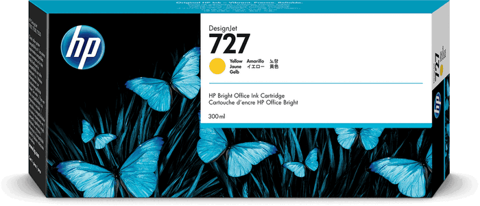 HP Cartouche d'encre 727 Jaune 300 ml (F9J78A)