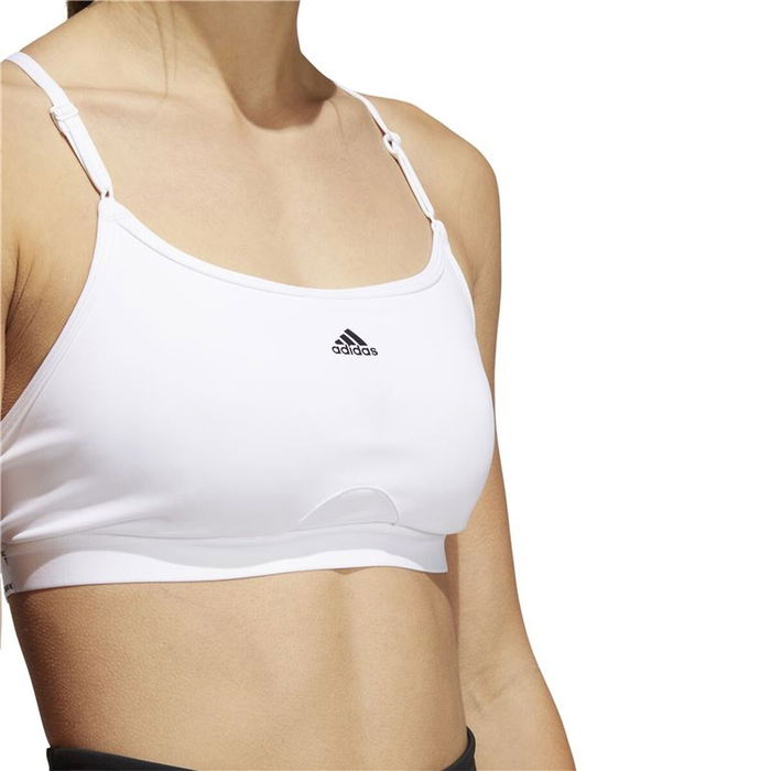Soutien-gorge de Sport Adidas Aeroreact Ls P Blanc Soutien-gorge de Sport Adidas Aeroreact Ls P Blanc