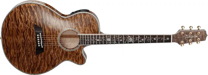 TAKAMINE Guitare Acoustique Thinline TSP100 FX Cutaway - Quilt Vintage Tobacco TAKAMINE Guitare Acoustique Thinline TSP100 FX Cutaway - Quilt Vintage Tobacco