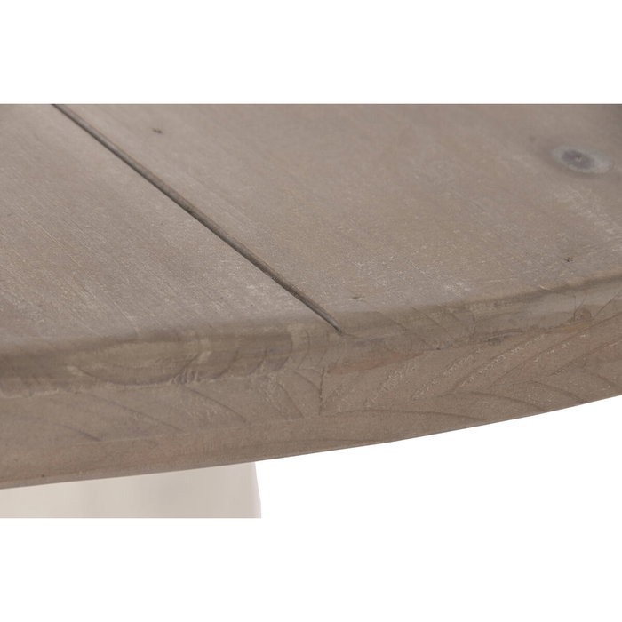 Table de Salle à Manger Home ESPRIT Blanc Marron Bois Métal 120 x 120 x 76 cm
