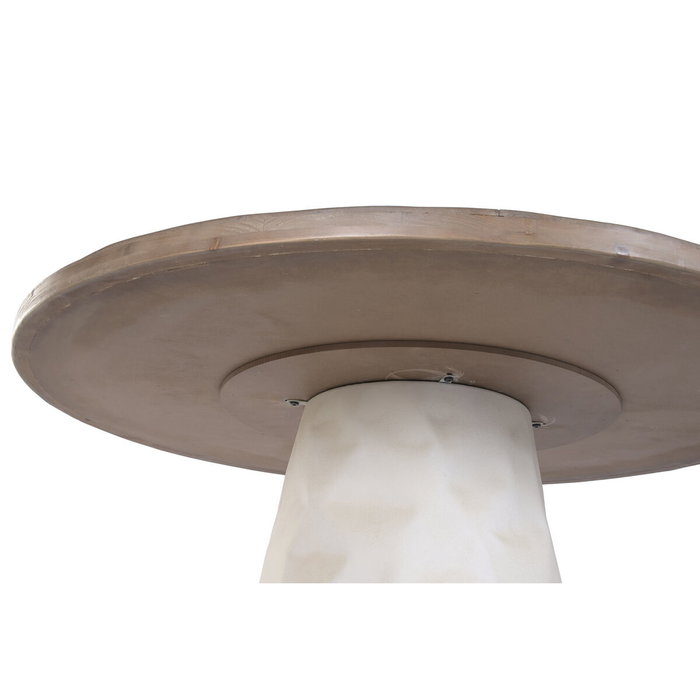 Table de Salle à Manger Home ESPRIT Blanc Marron Bois Métal 120 x 120 x 76 cm