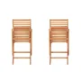 EDEN - Lot de 2 chaises de jardin pliantes en bois d'eucalyptus FSC - Confortables et faciles à ranger - 57,5 x 46,5 x H90 cm