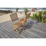 EDEN - Lot de 2 chaises de jardin pliantes en bois d'eucalyptus FSC - Confortables et faciles à ranger - 57,5 x 46,5 x H90 cm