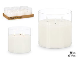 GIFTDECOR VELA LED 3 LUCES VASO CRISTAL