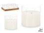 Giftdecor Bougie LED 3 Lumières en Verre 15x15x15 cm Blanc Transparent (Set de 6)