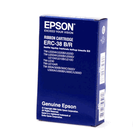 Epson Ruban Encreur ERC38BR / C43S015376, Noir sur Rouge, pour imprimante de reçus