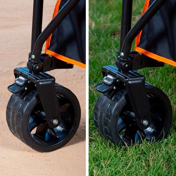 Color Baby Aktive Chariot de plage pliable XXL avec porte et roues Color Baby Aktive Chariot de plage pliable XXL avec porte et roues