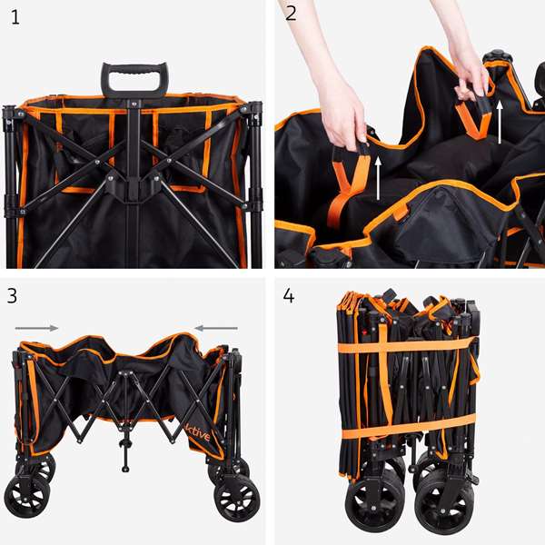 Color Baby Aktive Chariot de plage pliable XXL avec porte et roues Color Baby Aktive Chariot de plage pliable XXL avec porte et roues