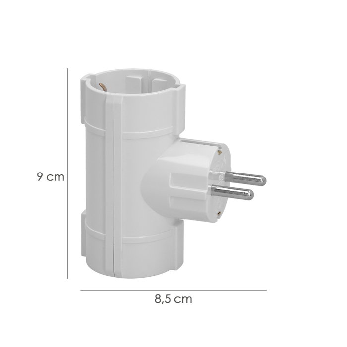 WOLFPACK LINEA PROFESIONAL Adaptateur Double Schuko 16 A 250 V Blanc
