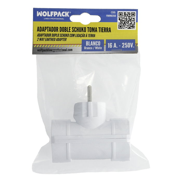 WOLFPACK LINEA PROFESIONAL Adaptateur Double Schuko 16 A 250 V Blanc