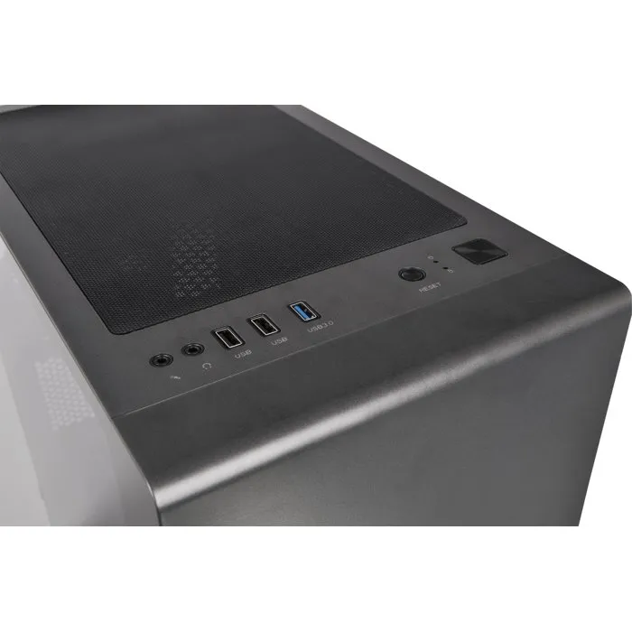 Thermaltake S100 TG CA-1Q9-00S1WN-00 - Boîtier PC Mini tour Micro-ATX/Mini-ITX - Sans alimentation - Noir - Verre trempé - 1 ventilateur 120mm - USB 3.0 - HD Audio