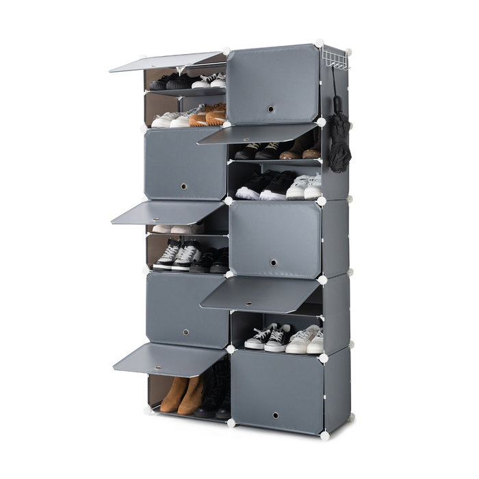 Rangement Modulaire Portable pour Chaussures InnovaGoods Gris 28 paires