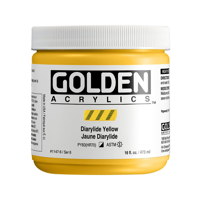 Golden Peinture Acrylique Heavy Body Amarillo Diarilato 473 ml Golden Peinture Acrylique Heavy Body Amarillo Diarilato 473 ml