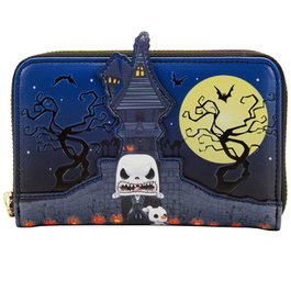 Loungefly Portefeuille à fermeture éclair Jack Skellington - L'Étrange Noël de Monsieur Jack (Nightmare Before Christmas) - Cuir vegan - 15x10 cm