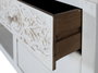 GINER Y COLOMER Meuble TV avec 6 tiroirs et 2 espaces ouverts, en bois de manguier blanc vieilli, 180 x 40 x 70 cm