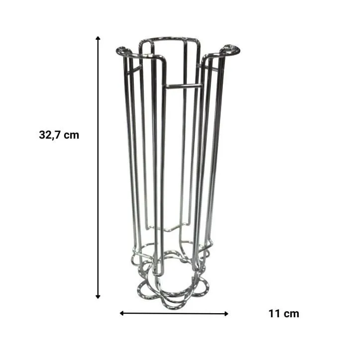 Fackelmann - Ensemble cafetière avec porte-capsules Dolce Gusto pour 18 capsules et mousseur à lait pour cappuccino, latte, design chromé et inox, 11 x 11 x 32,7 cm