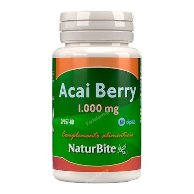 Naturbite Acai Berry 1000 mg Complément Alimentaire Antioxydant 60 Gélules Naturbite Acai Berry 1000 mg Complément Alimentaire Antioxydant 60 Gélules