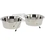 Kerbl Support double à gamelles pour chien - 2 écuelles en inox de 900 ml chacune