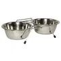 Kerbl Support double à gamelles pour chien - 2 écuelles en inox de 900 ml chacune