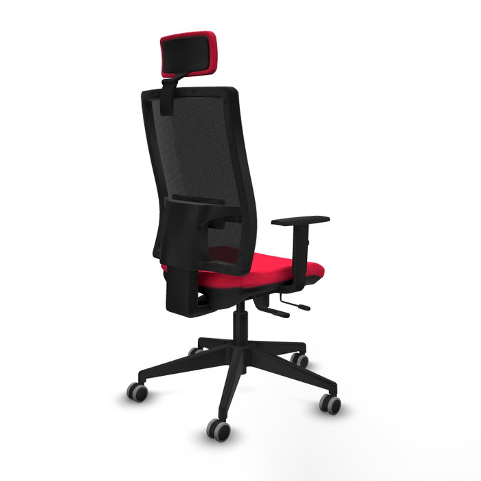 Piqueras y Crespo Chaise de Bureau Horna avec Appui-tête, Rouge et Noir