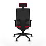 Piqueras y Crespo Chaise de Bureau Horna avec Appui-tête, Rouge et Noir