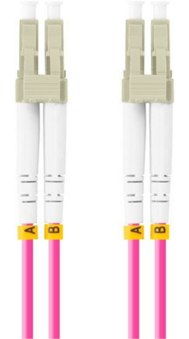 Lanberg Câble Fibre Optique 0,5 m Multimode OM4 Duplex LC/UPC-LC/UPC LSZH Violet