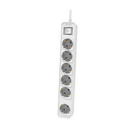 PHILIPS Base multiple avec 6 prises et interrupteur, 1,5 m, blanc