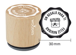 Woodies Tampon en bois et caoutchouc Feliz Navidad 30mm
