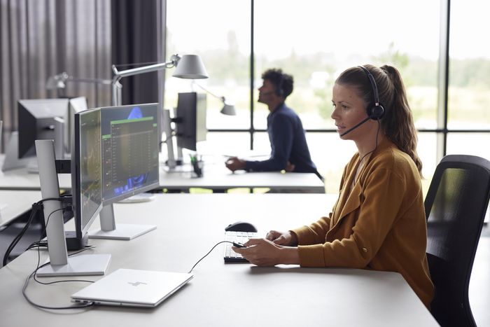 Poly EncorePro 525 - Micro-casque stéréo certifié Microsoft Teams avec connecteur USB-A, pour bureau et télétravail