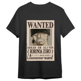 TOEI ANIMATION Camiseta Roronoa Zoro Wanted One Piece adulte S