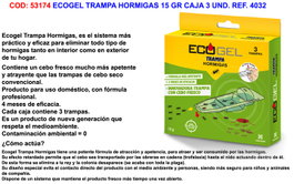 Novar Pack de 3 pièges Ecogel pour fourmis 15g