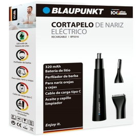 Blaupunkt Coupe-poils de nez électrique rechargeable avec accessoires de profilage