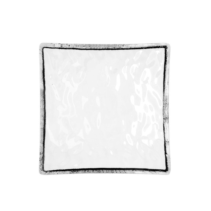 Quid Assiette Carrée Melamine Select Filo 19x19x4,5 cm Blanc et Noir Quid Assiette Carrée Melamine Select Filo 19x19x4,5 cm Blanc et Noir