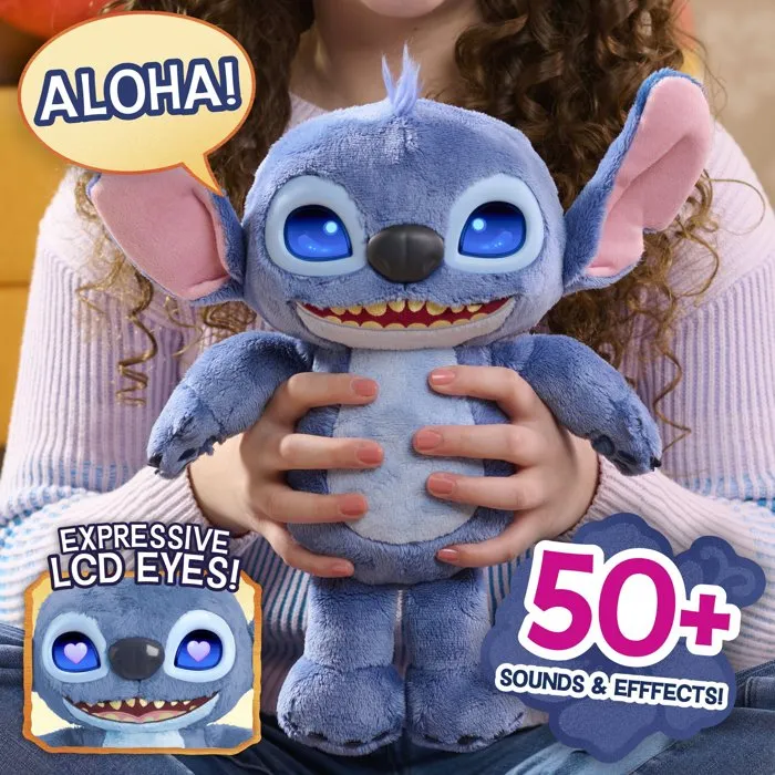 Disney Stitch Peluche Interactive Lilo & Stitch Many Moods 30 cm avec Sons et Mouvements - Dès 5 Ans